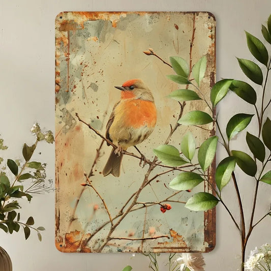 Rustic Vintage Bird Tin Signboard 8x12 Inch for Home Bar Cafe Garage Decor