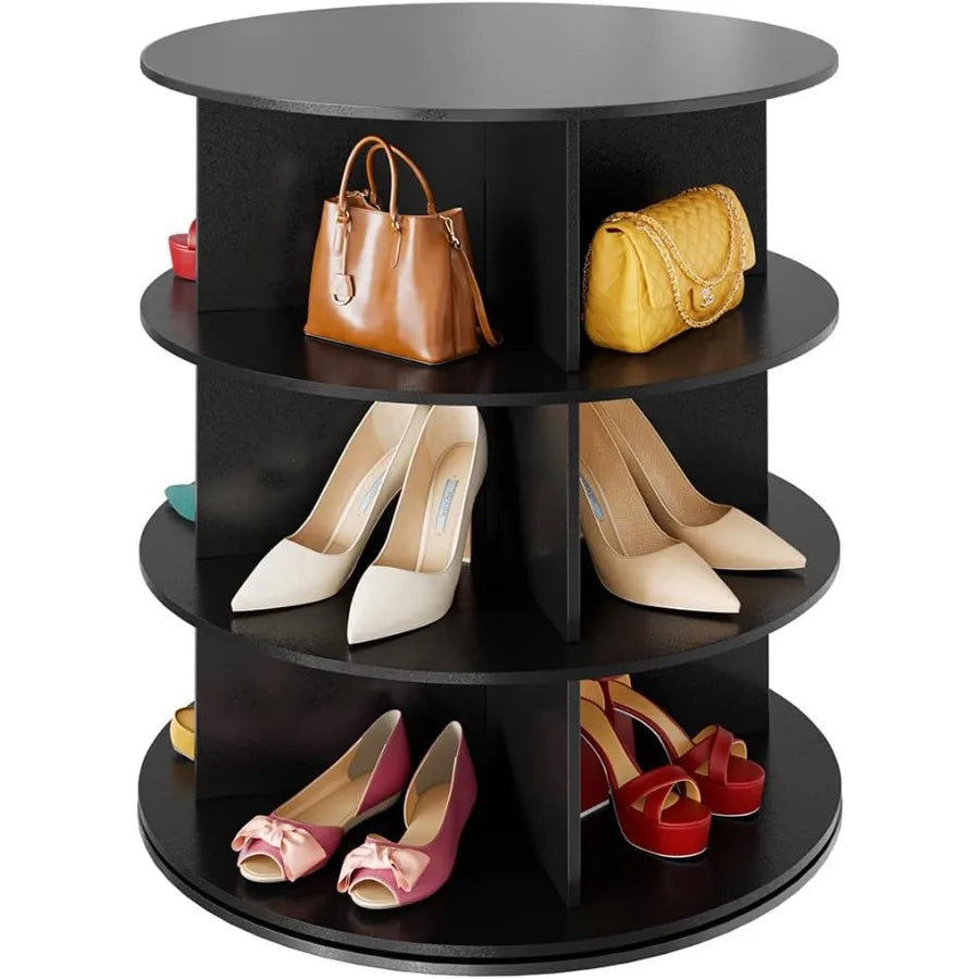 Hign-concerned 3 Tier Rotating Shoe Rack Tower Display