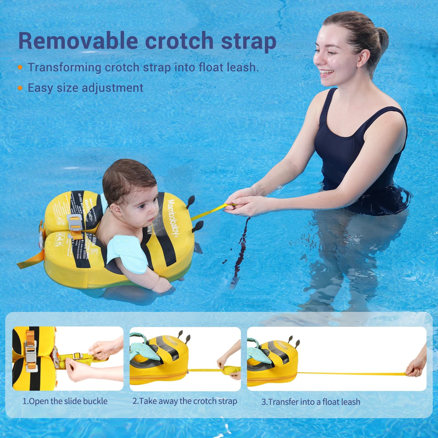 Mambobaby Baby Float With Sunshade And Crotch Strap
