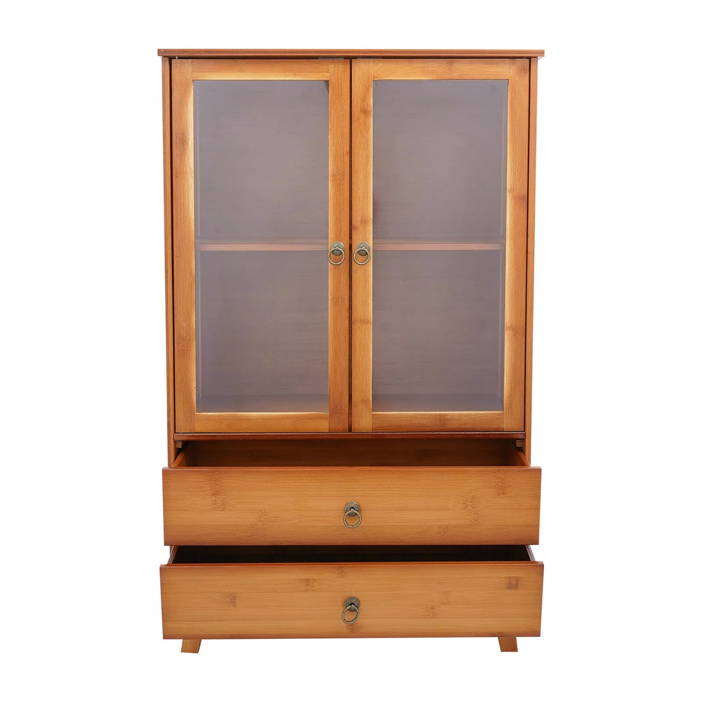 Bymaocar Retro Kitchen Sideboard With Drawers Bamboo MDF Storage