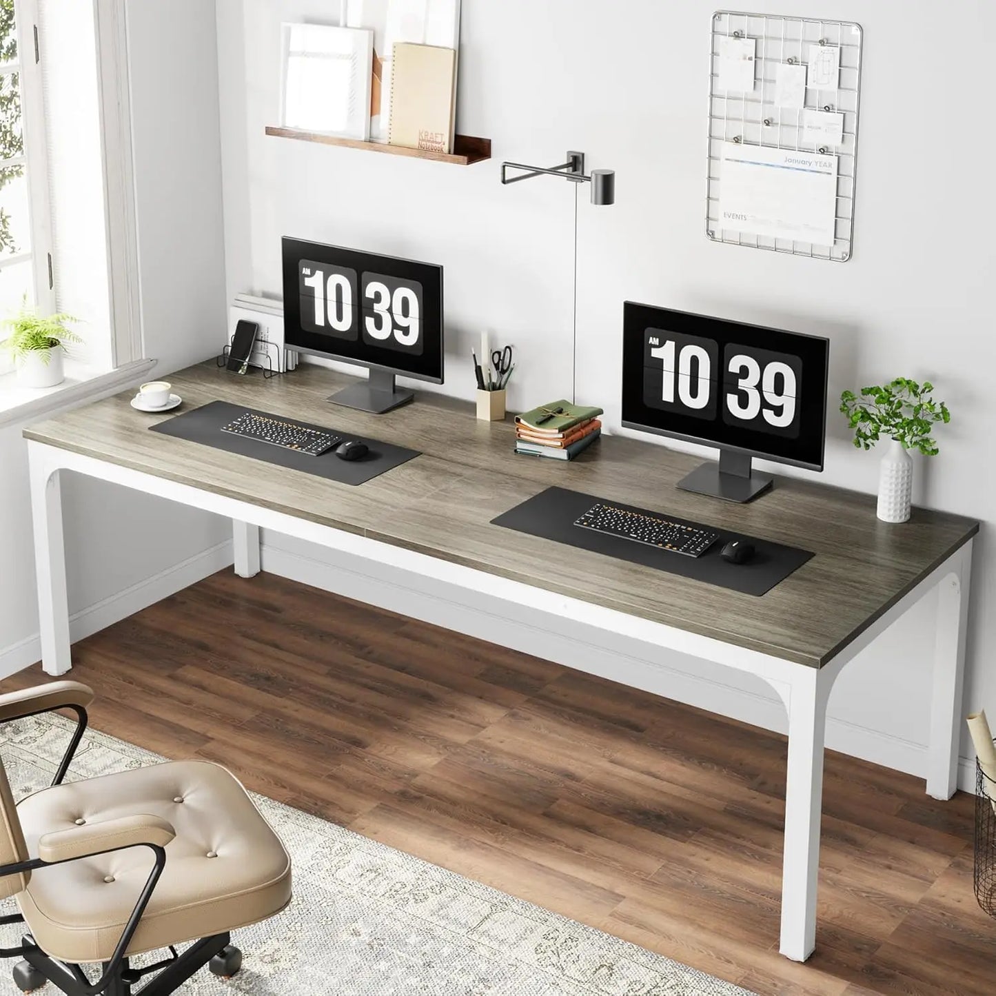 Little Tree Two Person Desk for Home Office Workspace