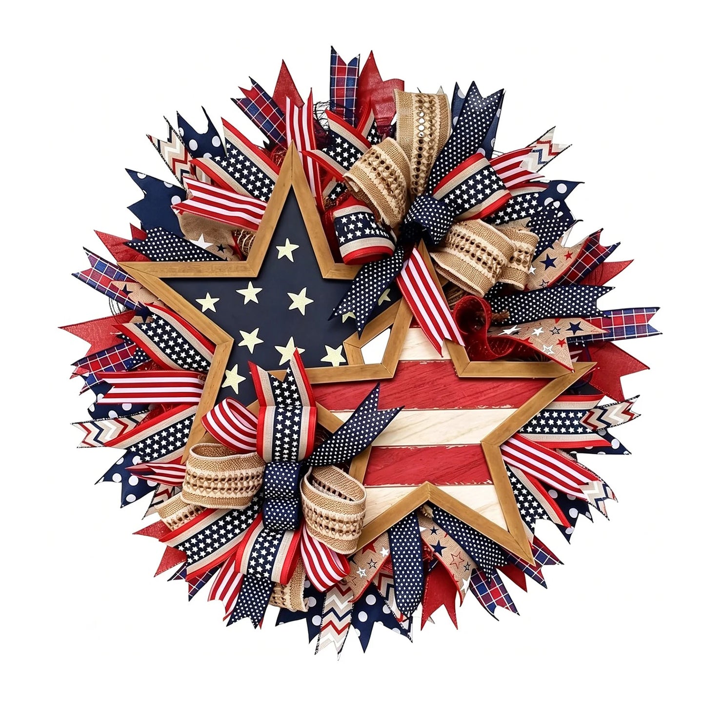 APWIKOGER Patriotic Wreath for Front Door Wooden Decor