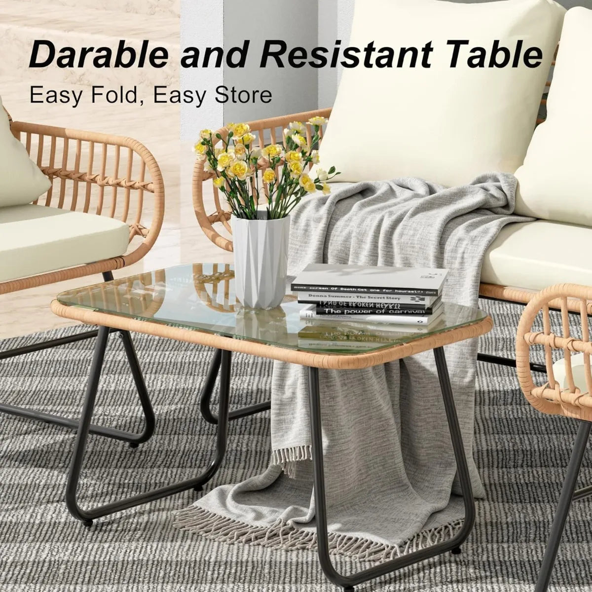 Xiuwo All Weather Rattan Outdoor Patio Furniture Set