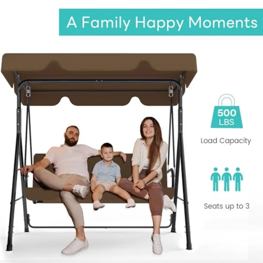 OLOEY Outdoor Patio Swing Chair With Adjustable Canopy