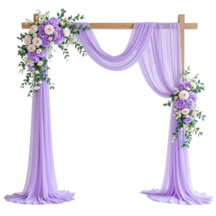 Wedding Backdrop Sheer Fabric Arch Drapery Curtain For Ceremony