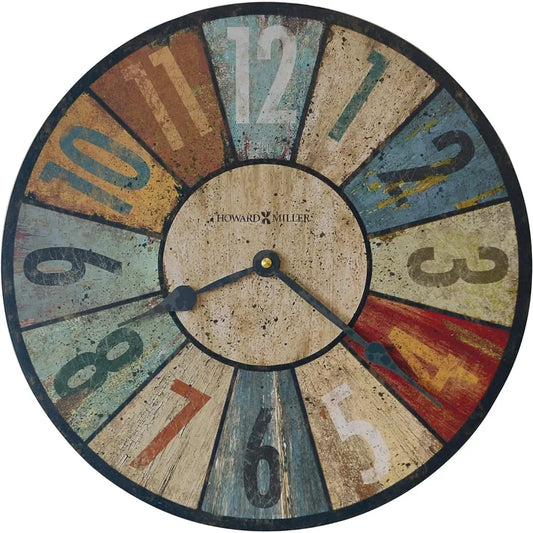 Sylvan II Colorful Vintage Wall Clock Battery Operated