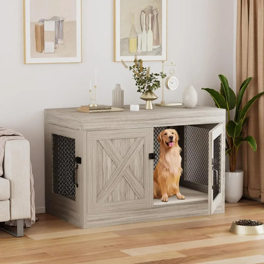 Guangbai Corner Dog Crate Furniture with Double Doors