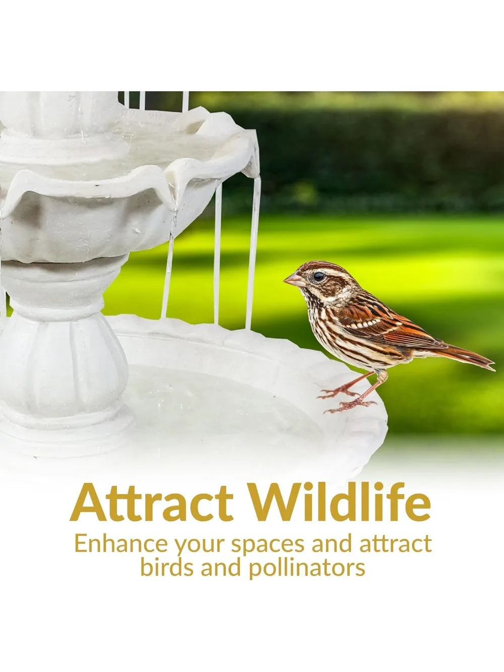 Welcome 3 Tier Water Fountain for Garden with Pineapple Topper