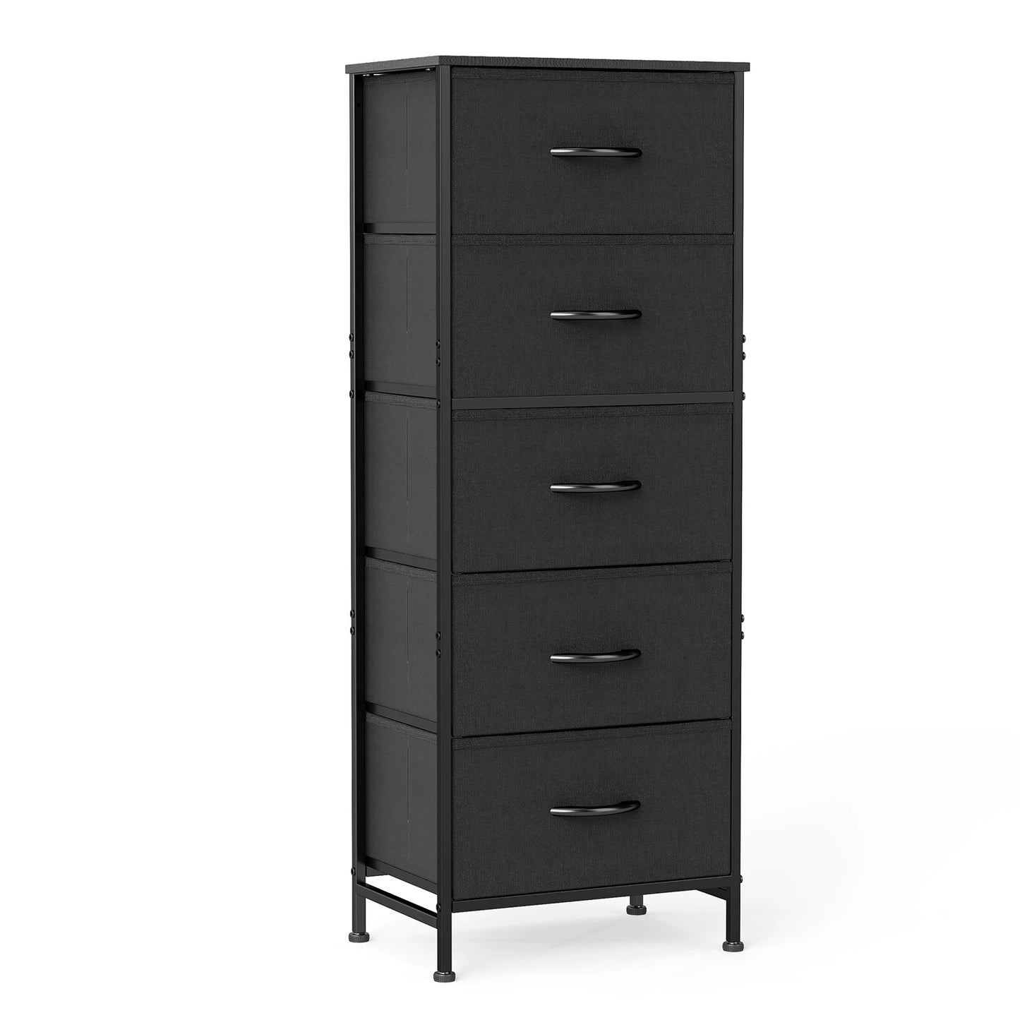 JHK Five Drawer Dresser With Steel Frame For Bedroom