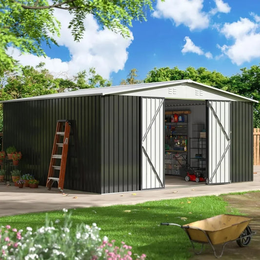 Outdoor Weatherproof ShedStructure With Lockable Doors IndustrialGrade Construction