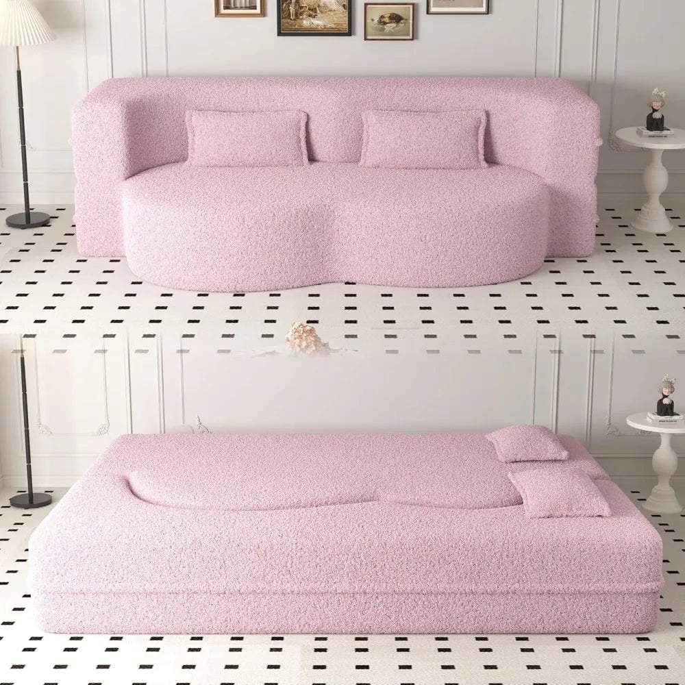 EAJNFAJK Convertible Folding Sofa Bed Memory Foam Sleeper