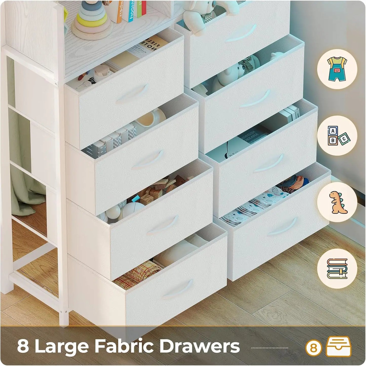 Metal Kids Loft Bed With Integrated Desk, Storage, LED
