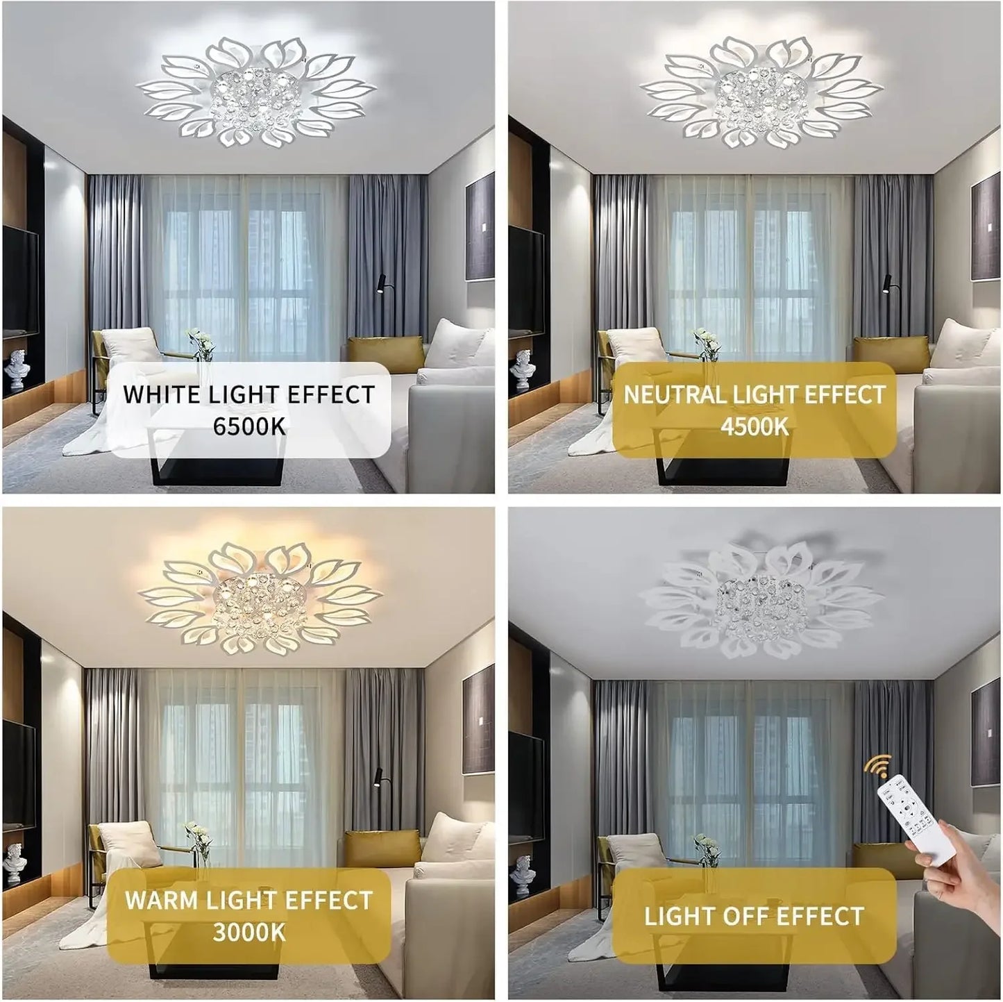Modern Flower Chandelier LED Smart Ceiling Light With Remote