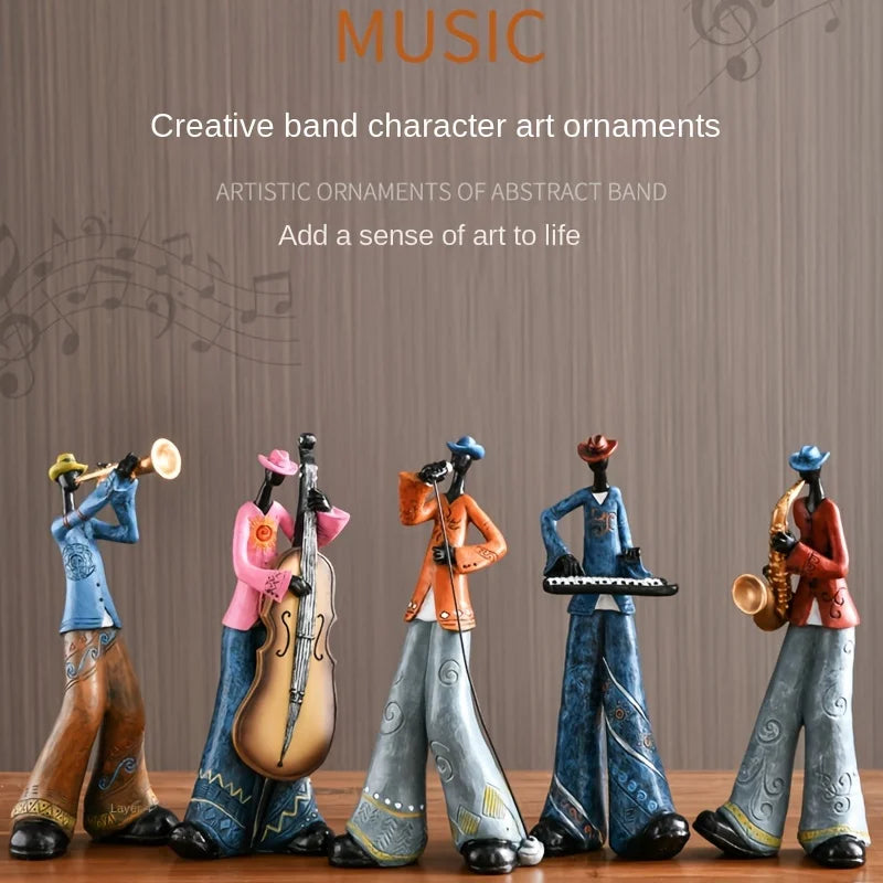 Hign-concerned Resin Band Statue For Living Room Decor