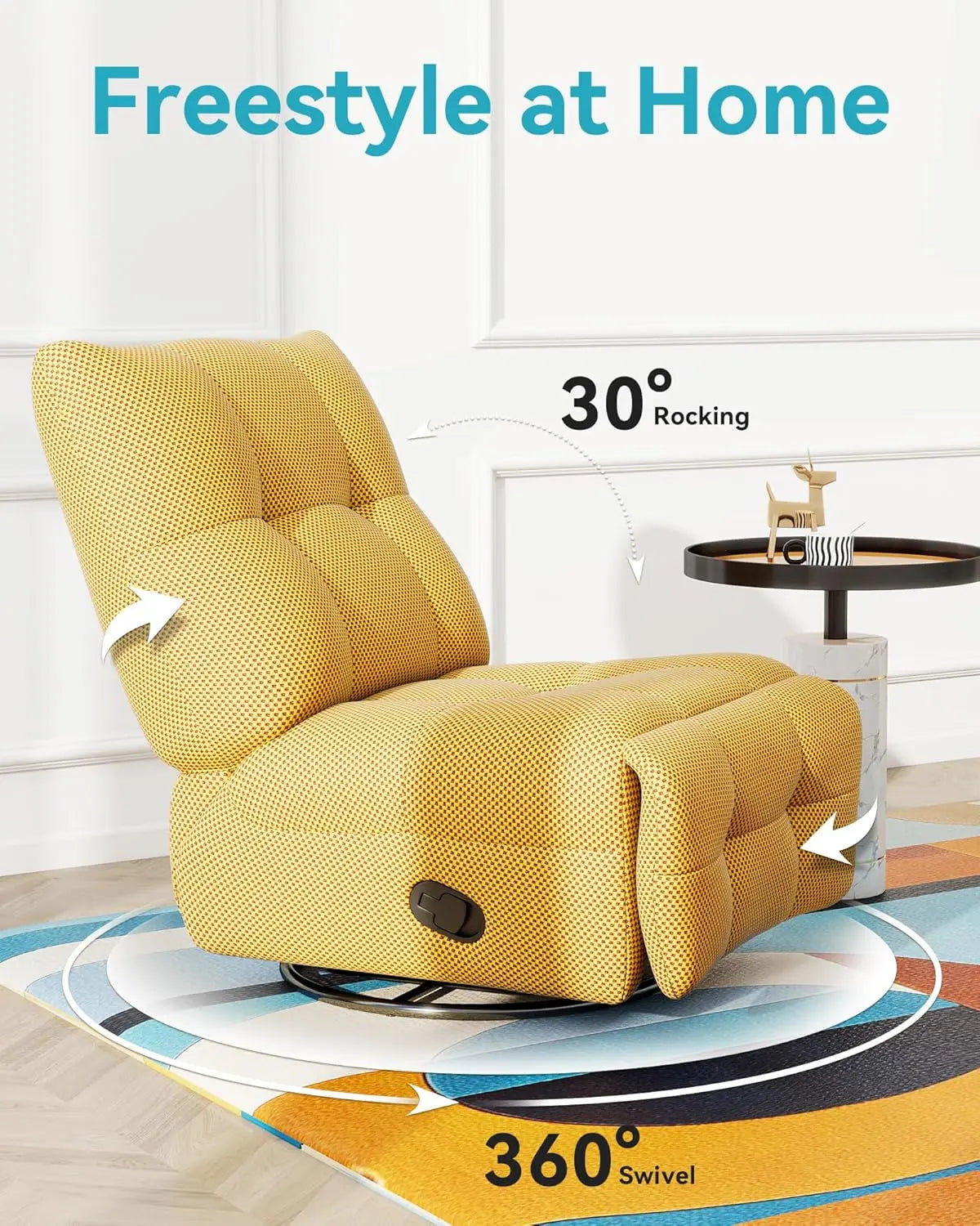 HOTEEL 360 Degree Swivel Recliner Chair For Living Room