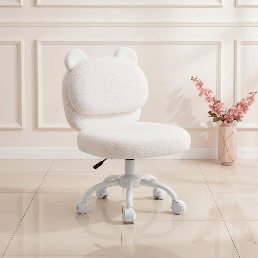 K Kyspho Faux Fur Bear Backrest Office Chair