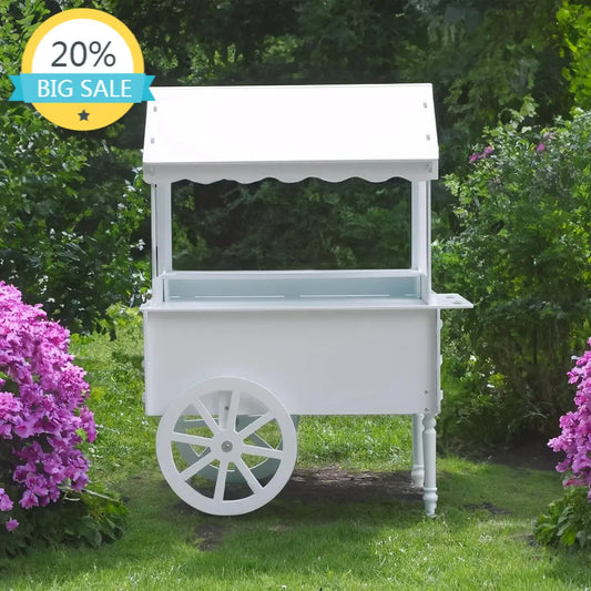 Vintage Candy Cart For Parties With Decorated Wheels