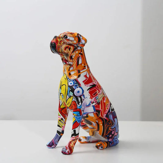 FLYuechun Ranan Boxer Dog Water Transfer Resin Decor