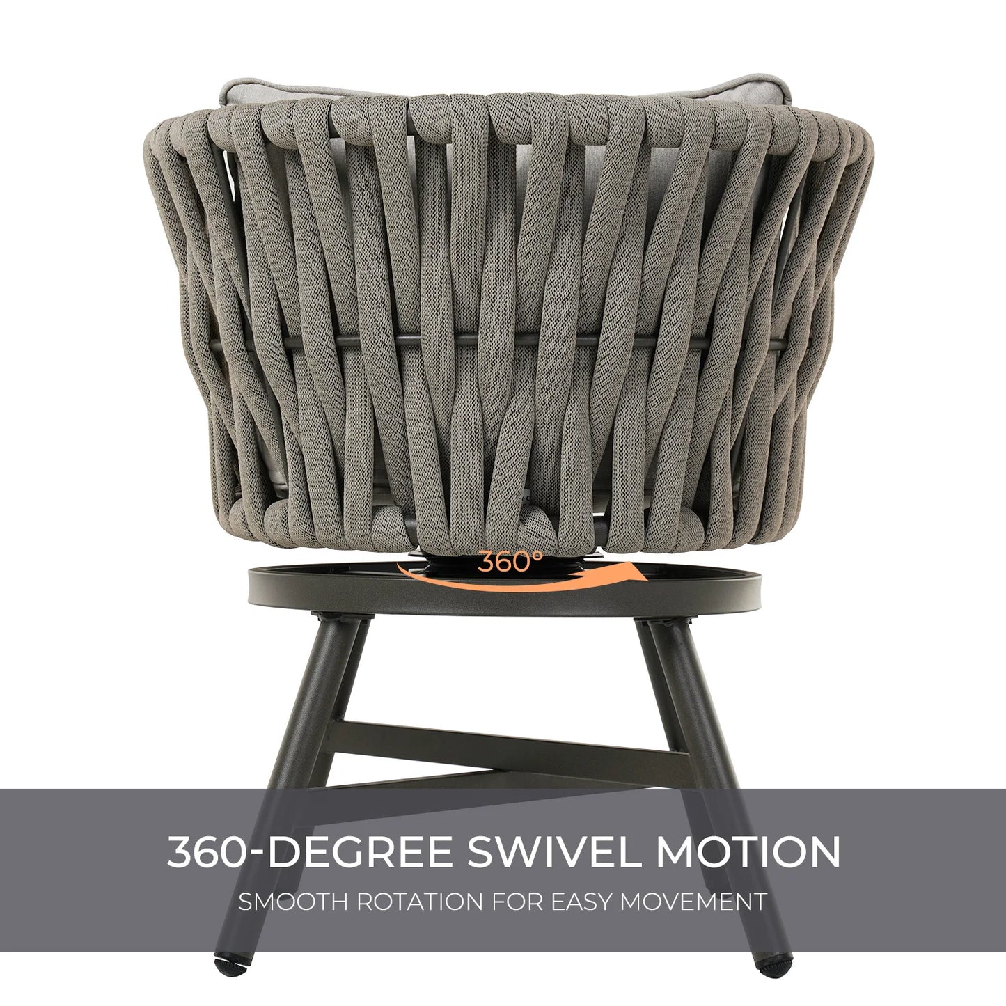 Grand Patio Swivel Rope Wicker Chairs Set Of 2 Outdoor
