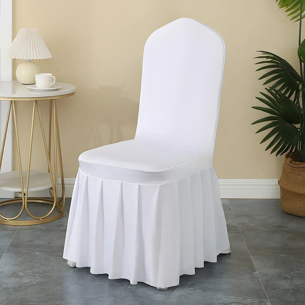 Pleated Spandex Chair Cover For Hotel Banquet And Wedding Events