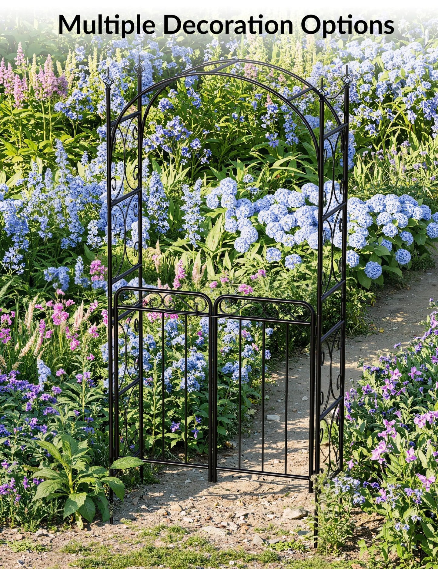 HiMISS Garden Arch With Double Gates Wedding Arbor