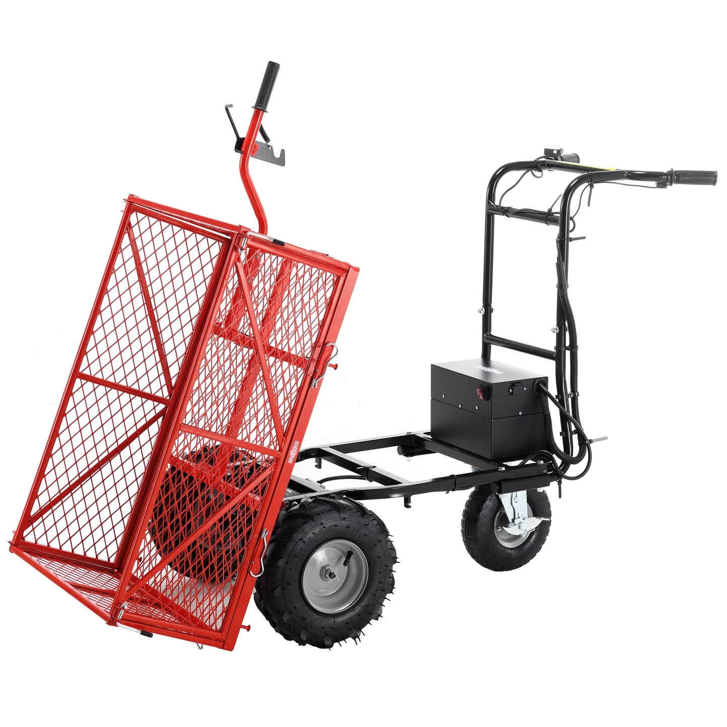 Electric Powered Wheelbarrow Utility Cart 500lbs Capacity 48V 500W Towing