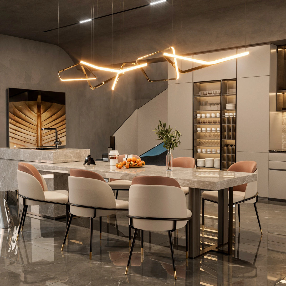 Modern Faux Leather Dining Chairs With Padded Upholstery