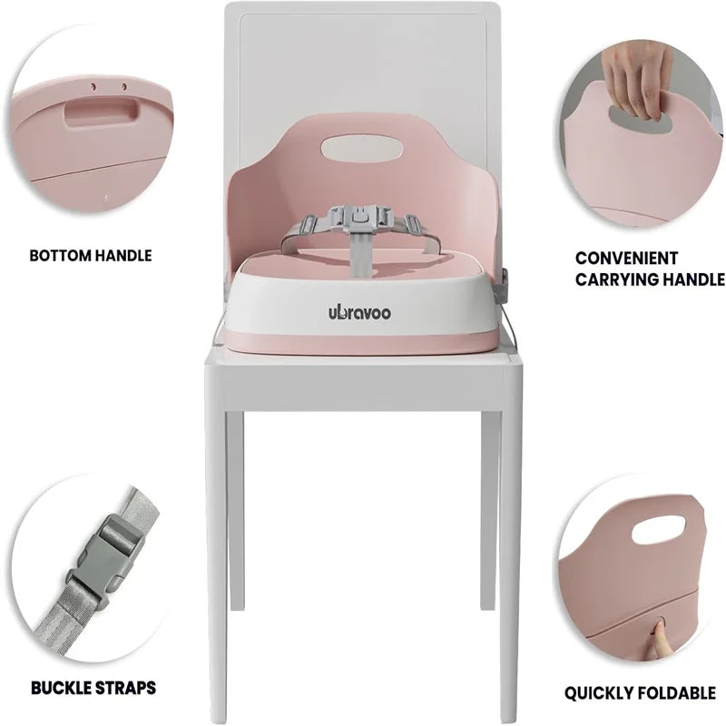 Ubravoo Portable Booster Seat For Dining 3 Point Harness
