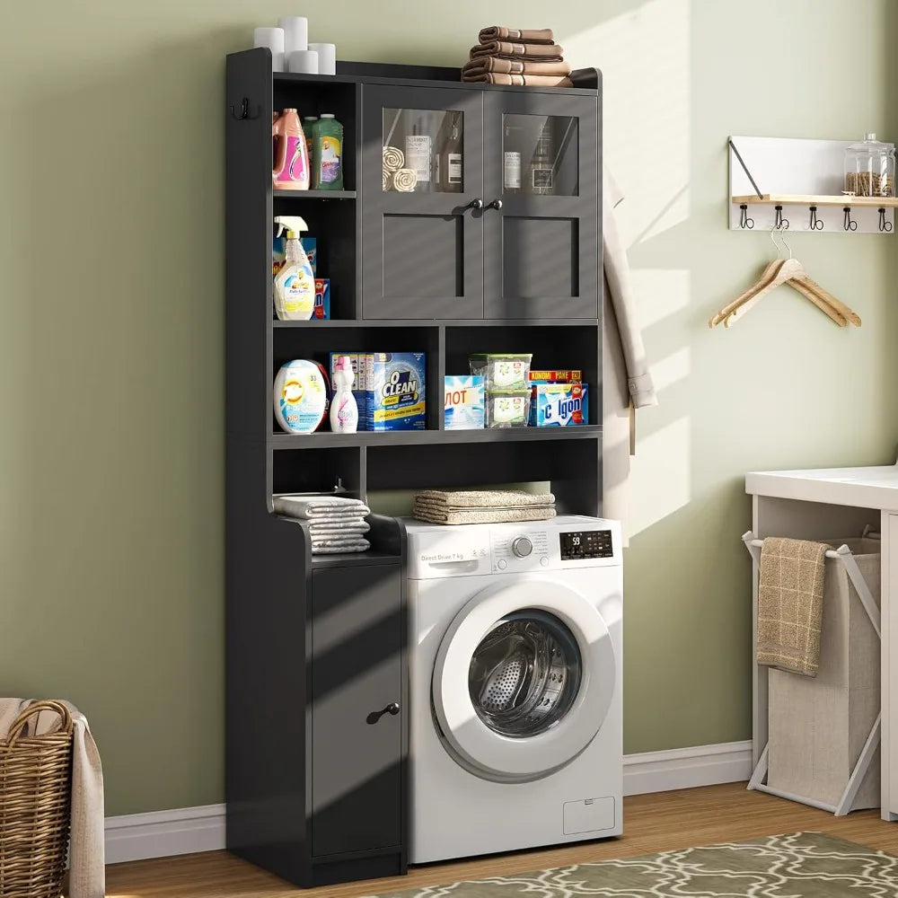 Over The Toilet Storage Cabinet With Glass Doors Bathroom