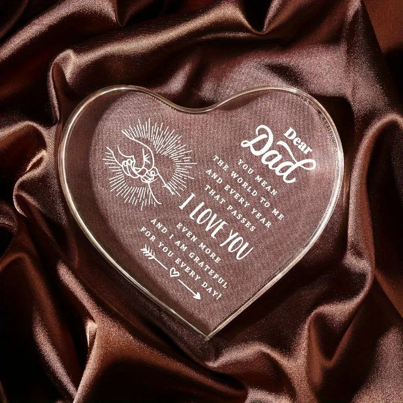 Engraved Dad Heart Sentimental Paperweight Gift For Every Occasion