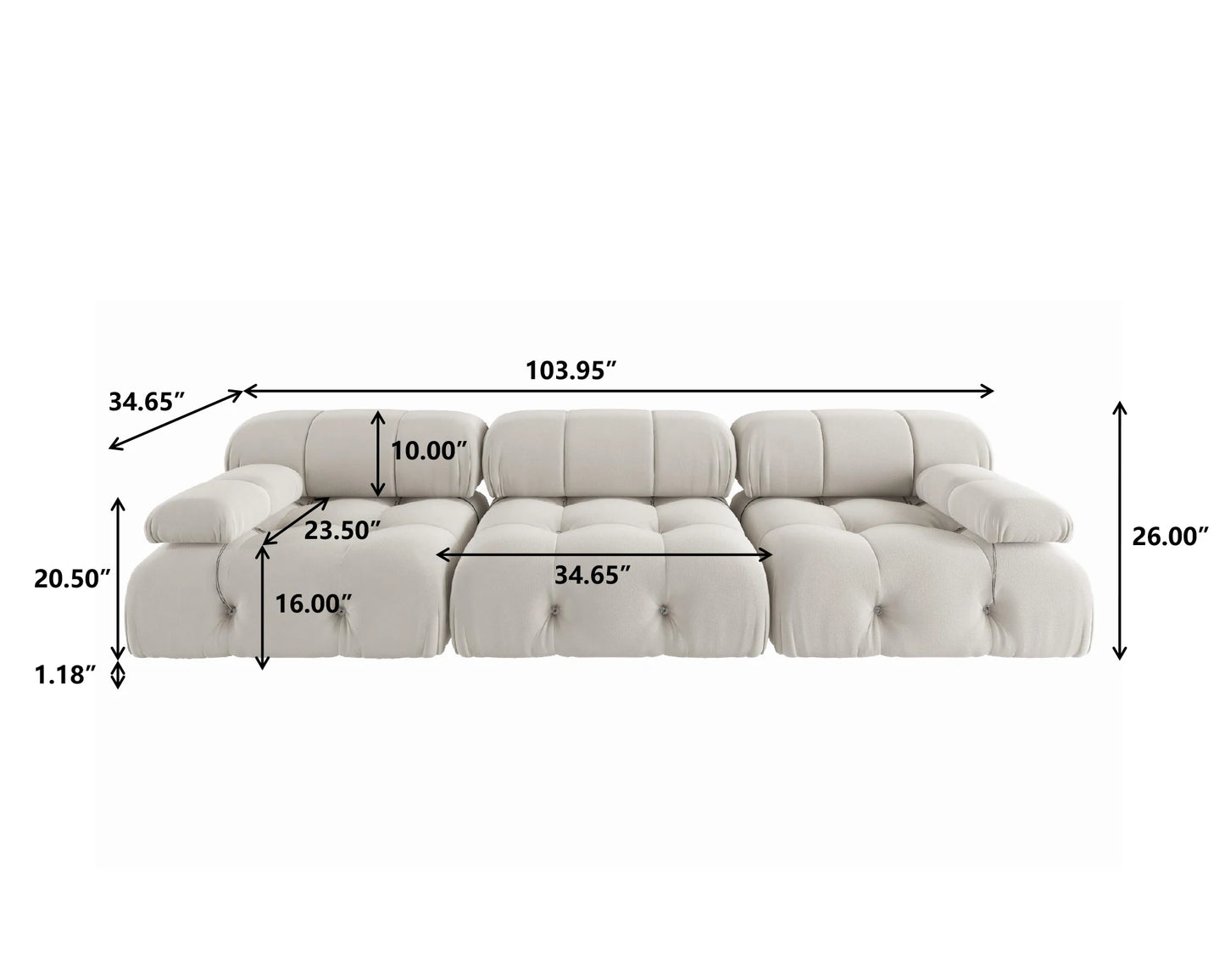 Sdorens Modern Velvet Modular Sectional Sofa Set Living Room