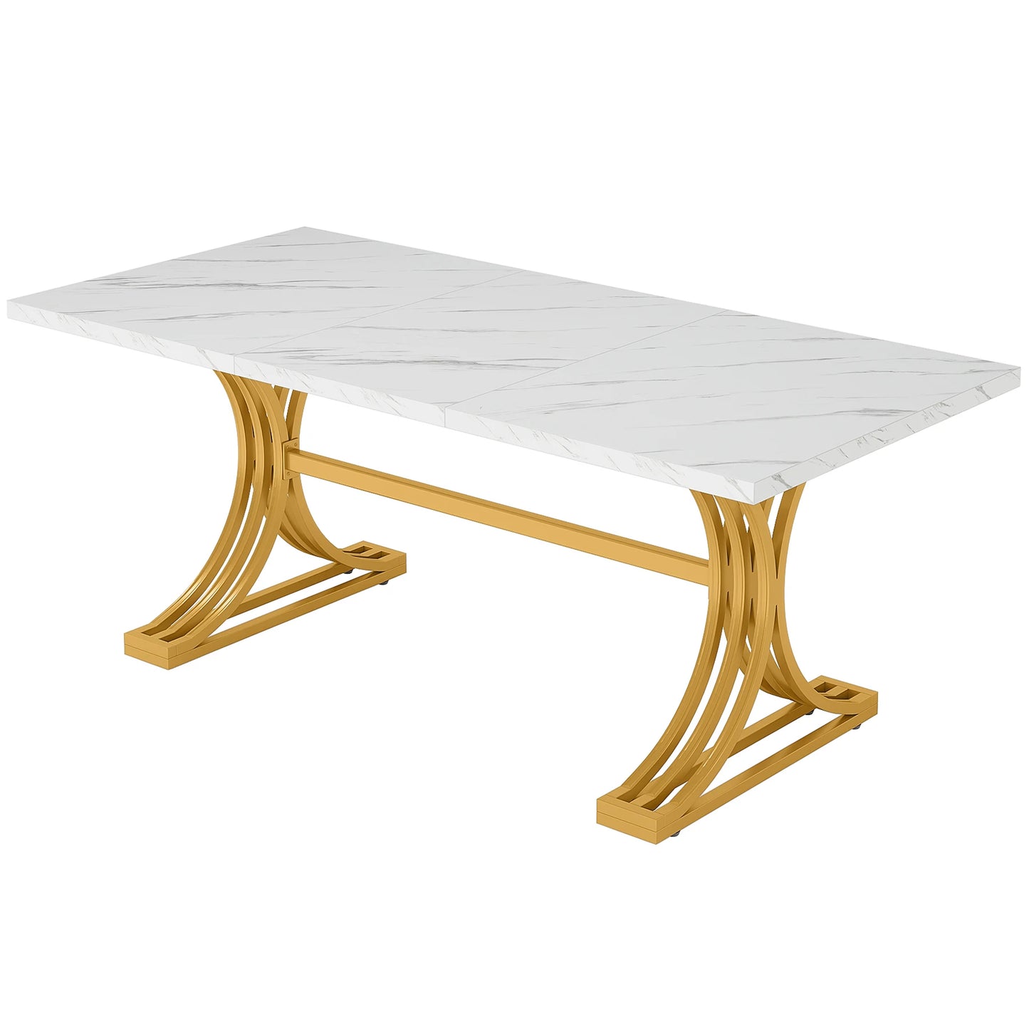 Tribesigns Modern Dining Table For Four Six Marble Top