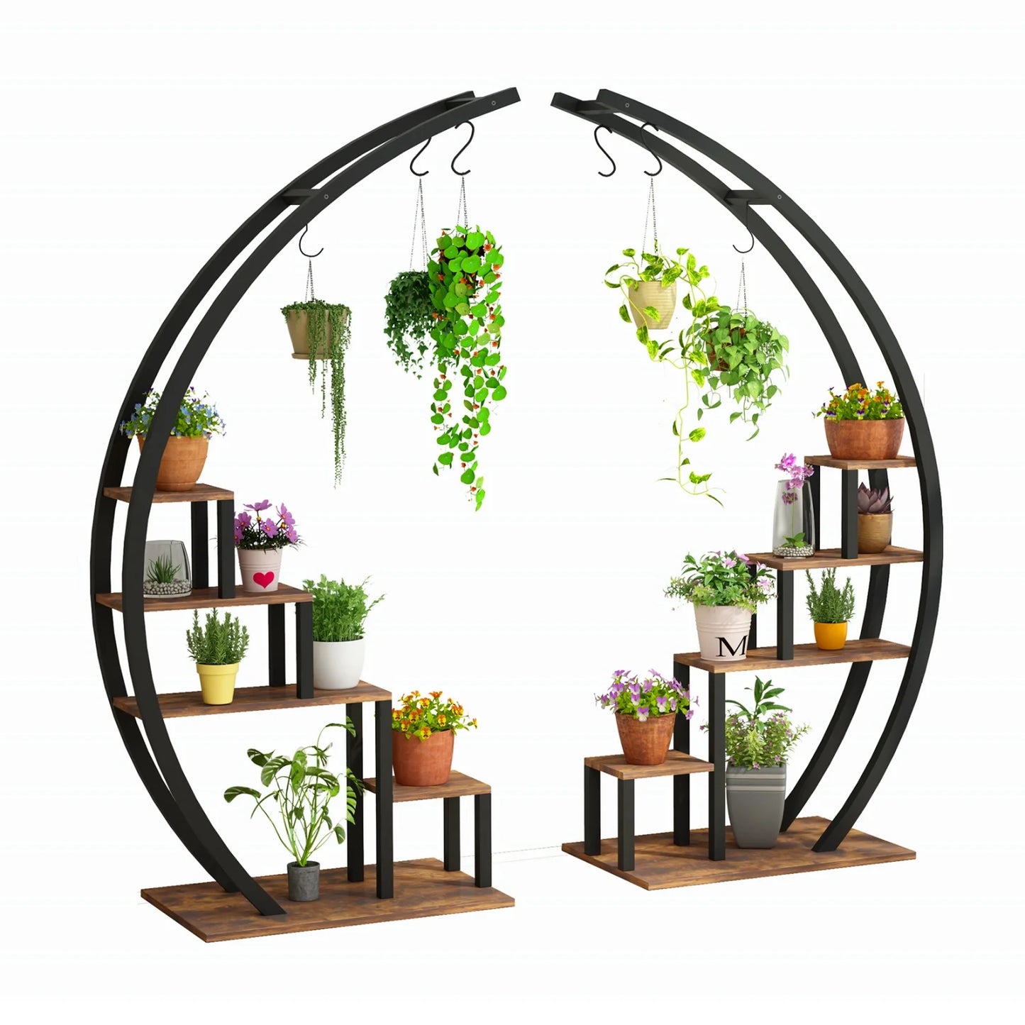 HiMISS Two Pack Five Tier Plant Stand Indoor Outdoor Plant Shelf