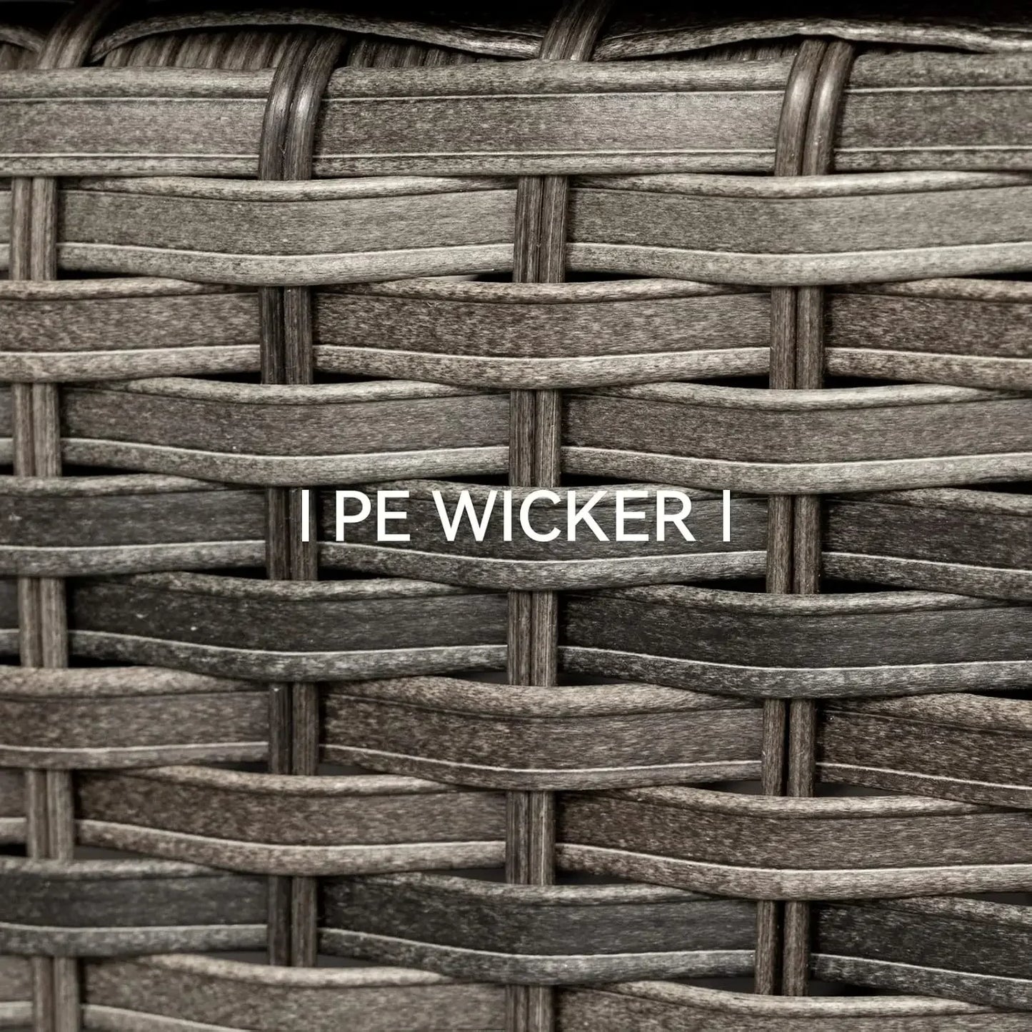 Three Piece Wicker Outdoor Conversation Set With Sofa Ottomans