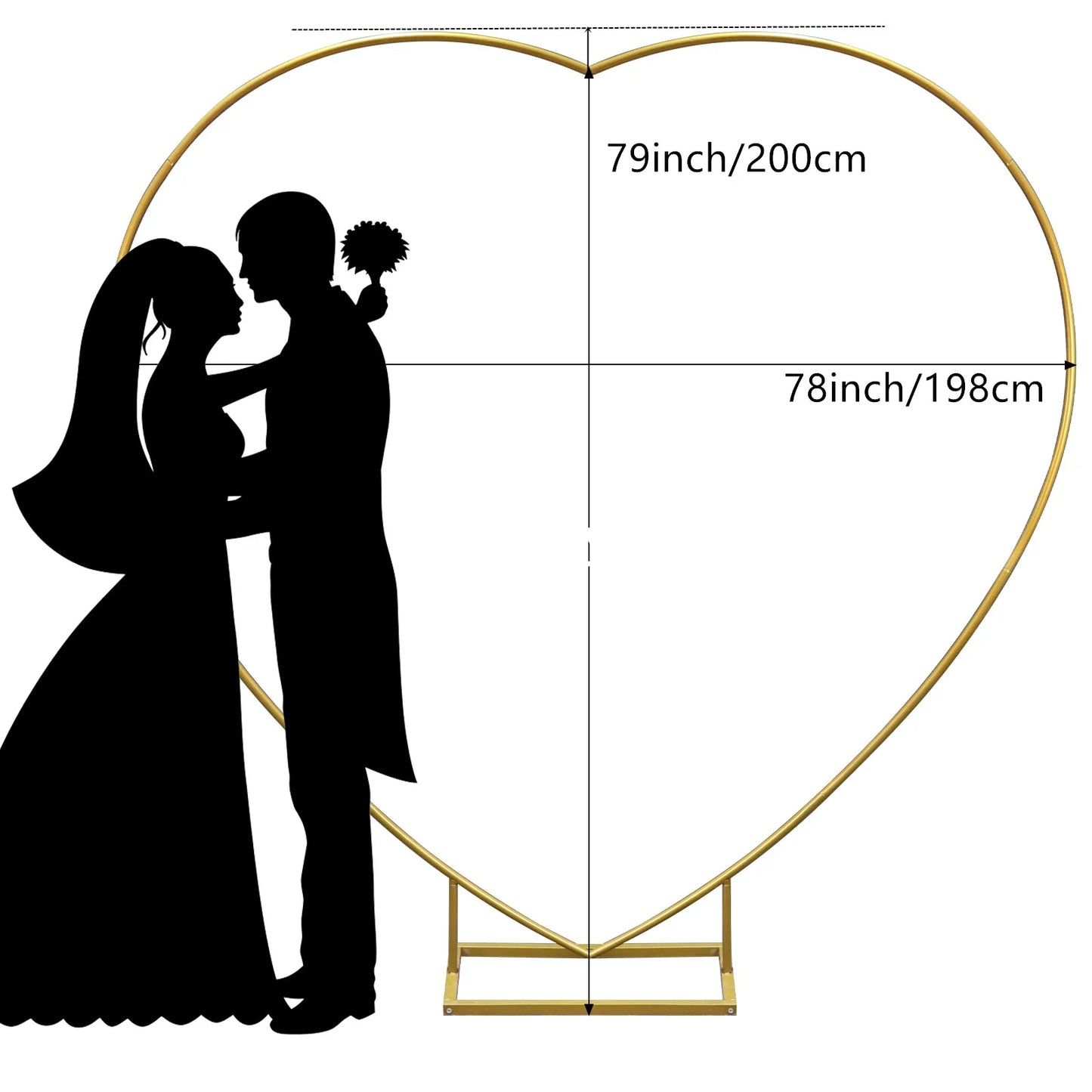 Heart Shape Wedding Arch Backdrop Frame for Ceremony