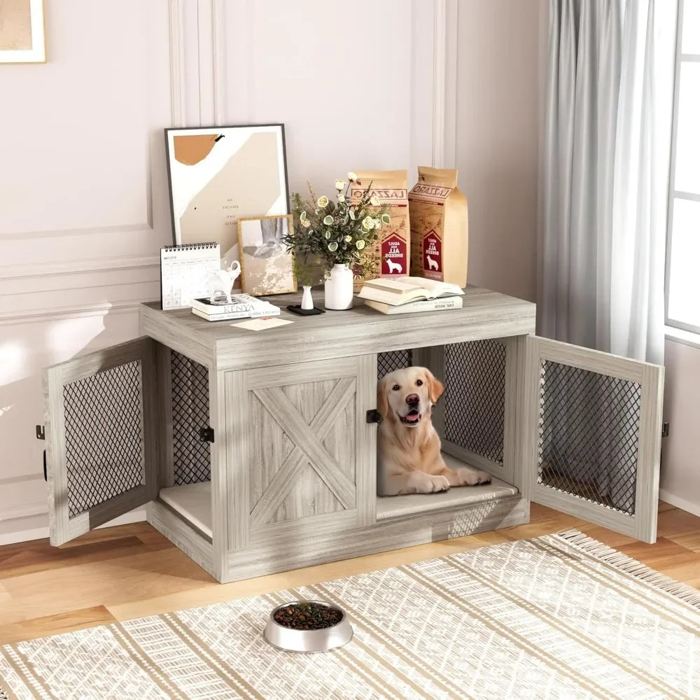 Guangbai Corner Dog Crate Furniture with Double Doors