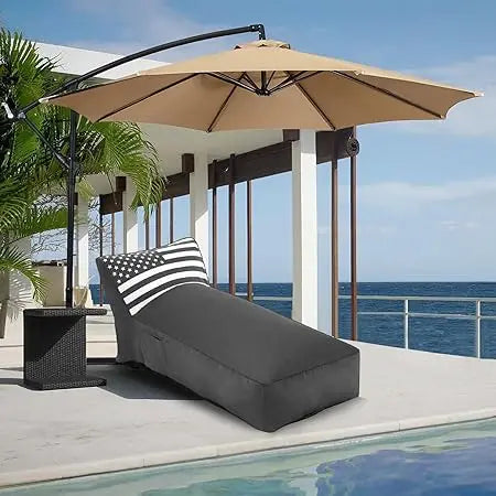 MKDK Outdoor Chaise Lounge Reclining Waterproof Sunbed