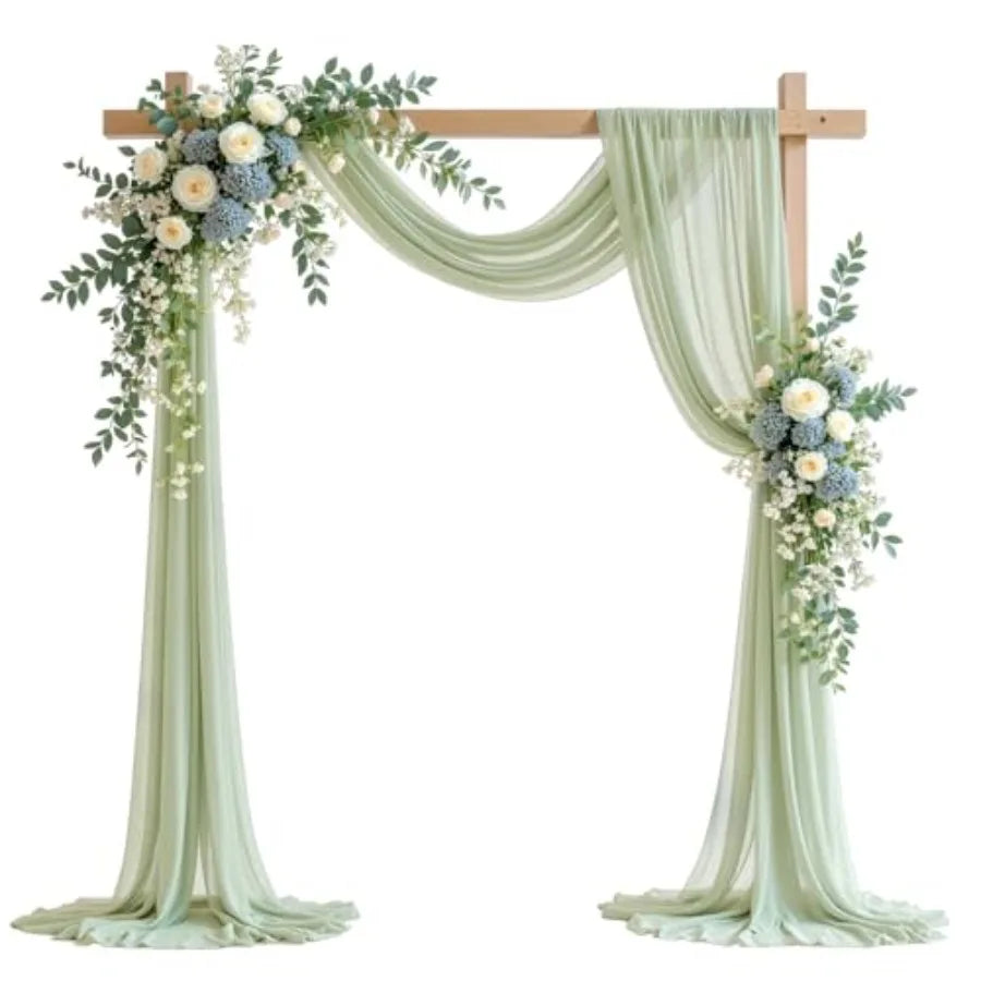 Wedding Backdrop Sheer Fabric Arch Drapery Curtain For Ceremony
