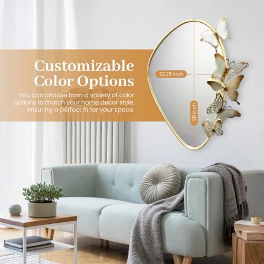 Decorative Butterfly Mirror With Irregular Shape For Living Room