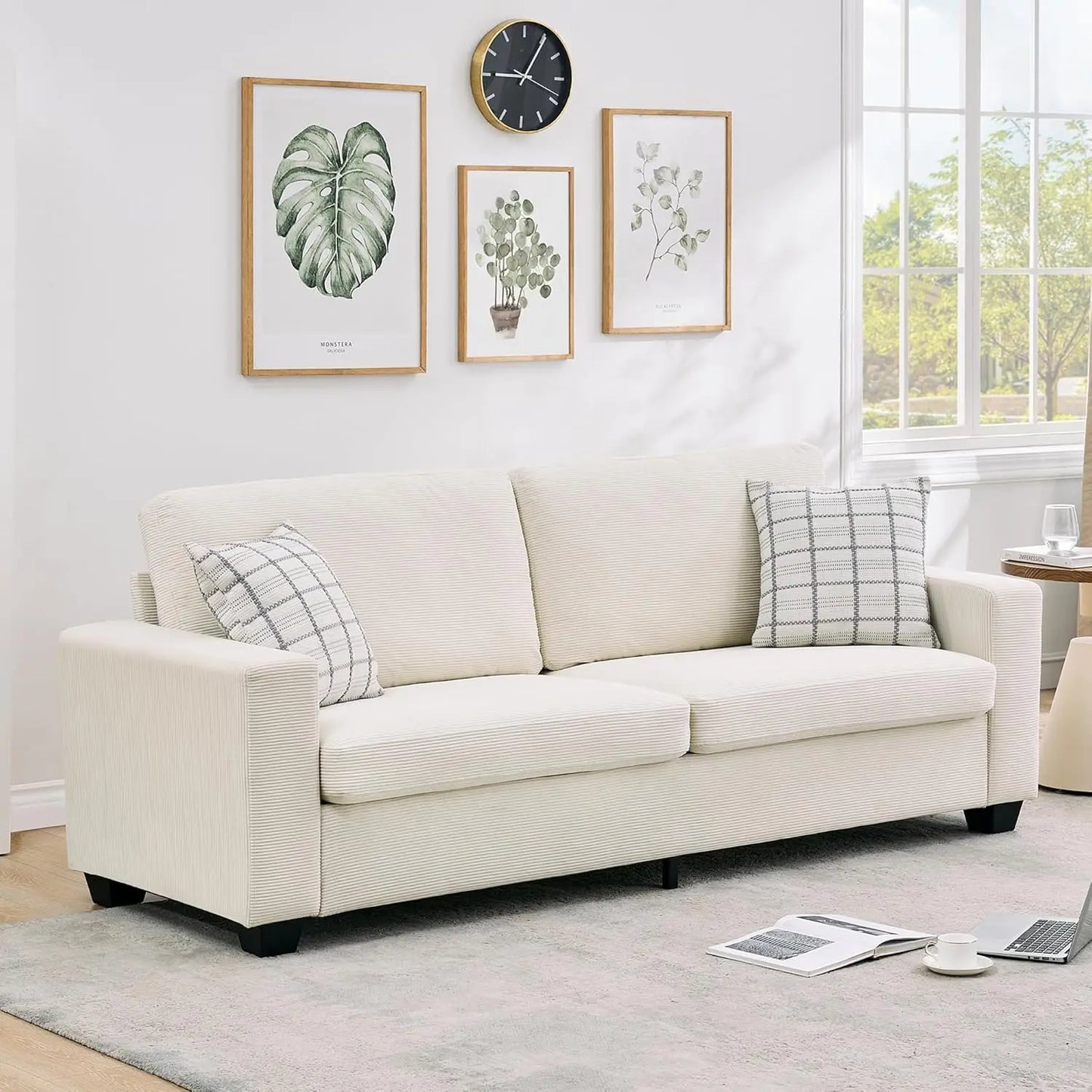 Studyset Corduroy Loveseat Sofa For Living Room Comfort