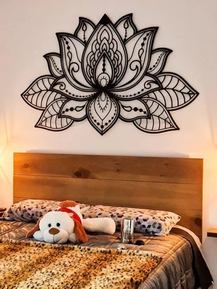 Bohemian Black Mandala Iron Wall Art Zen Meditation Yoga Decor