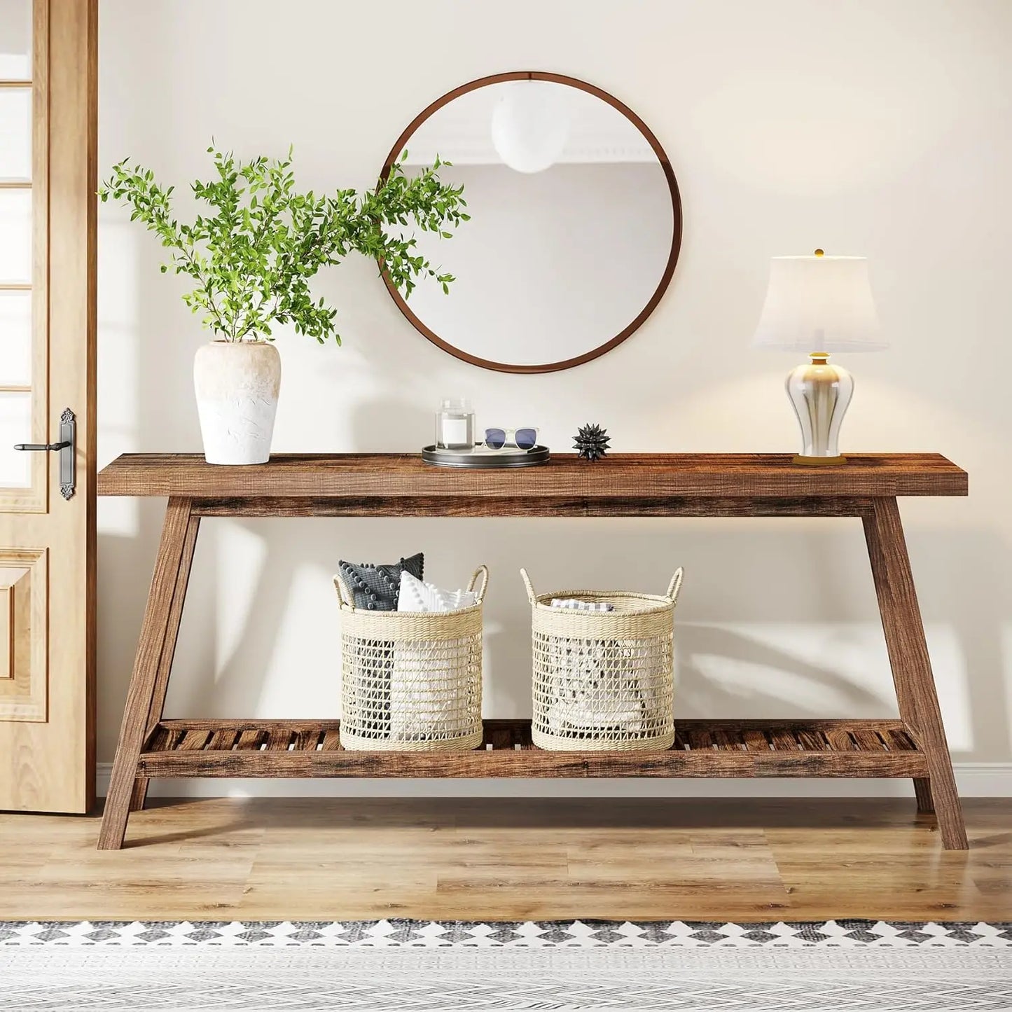 Little Tree Console Table For Entryway Two Tier Hallway
