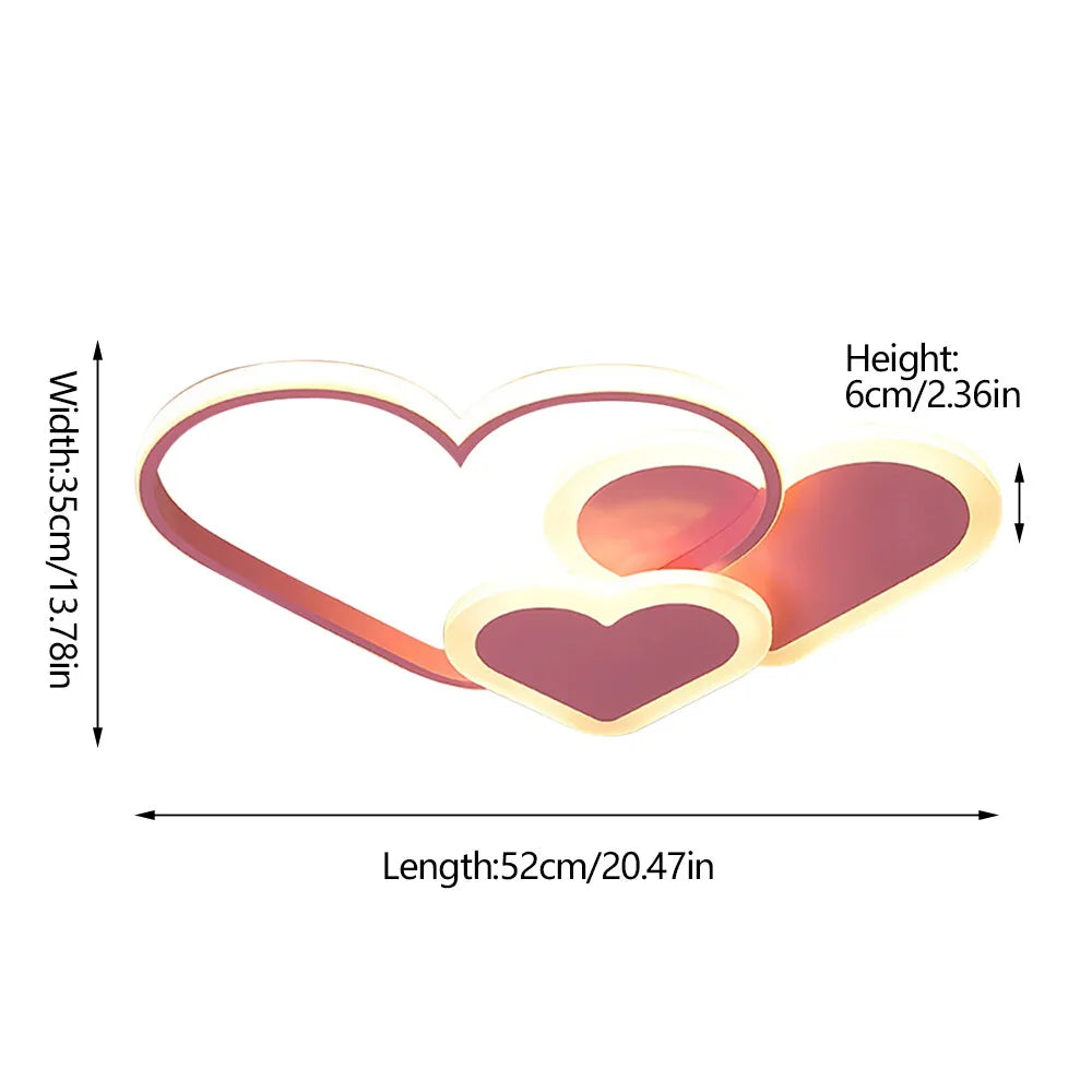 Heart Shaped LED Light Ceiling Lamp With Remote Control