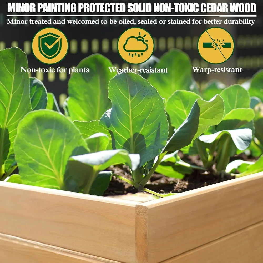 VEIKOU Raised Garden Bed 6 x 3 x 2FT with Detachable Liner for Outdoor Use