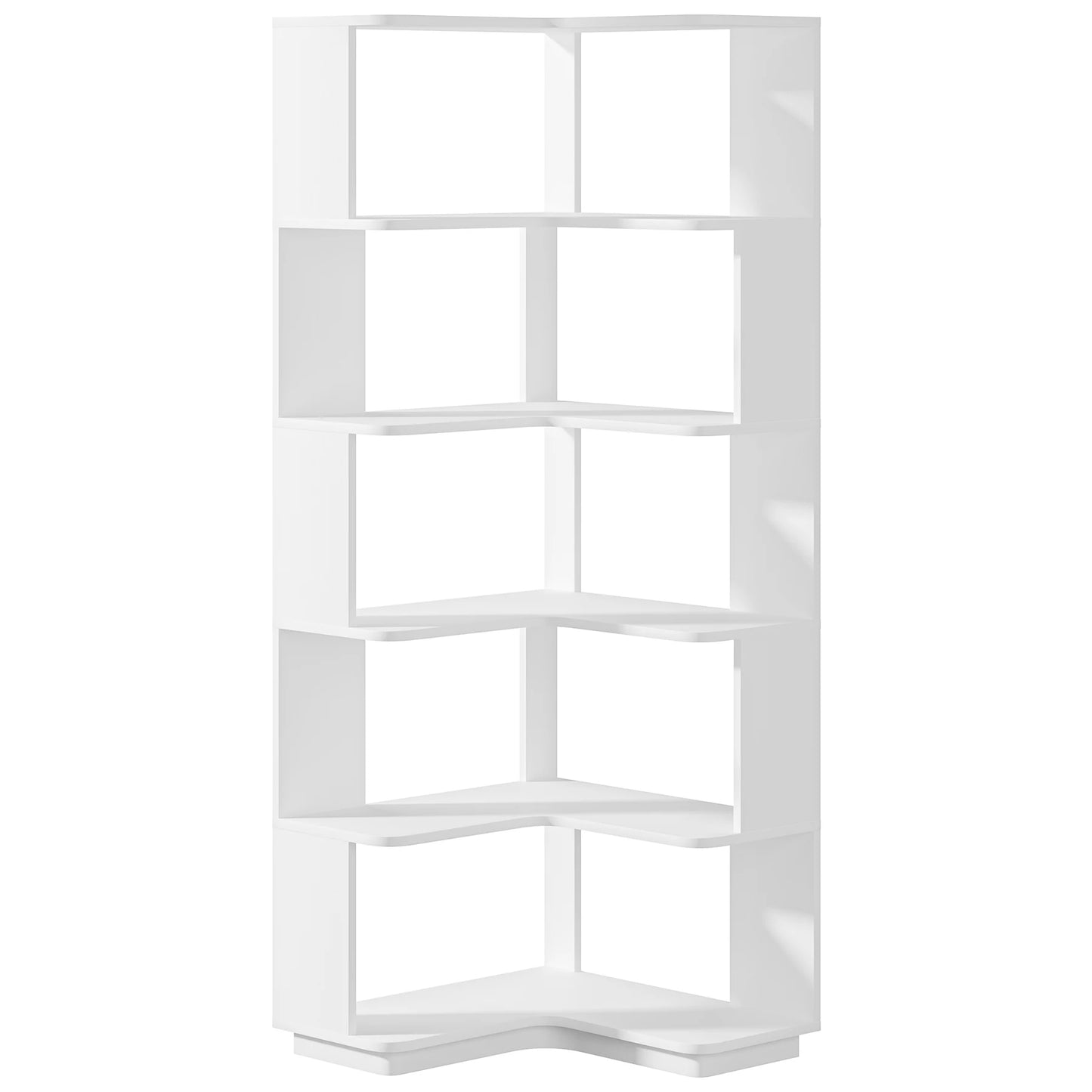 Tribesigns 6 Tier Corner Bookshelf Industrial Wood Corner Shelf