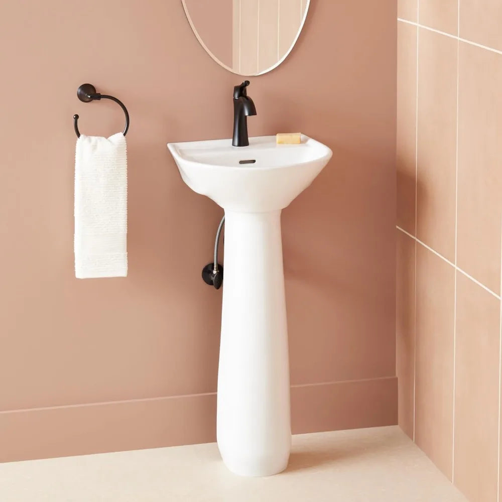 Lanken Vitreous China Pedestal Bathroom Sink With Single Faucet Hole