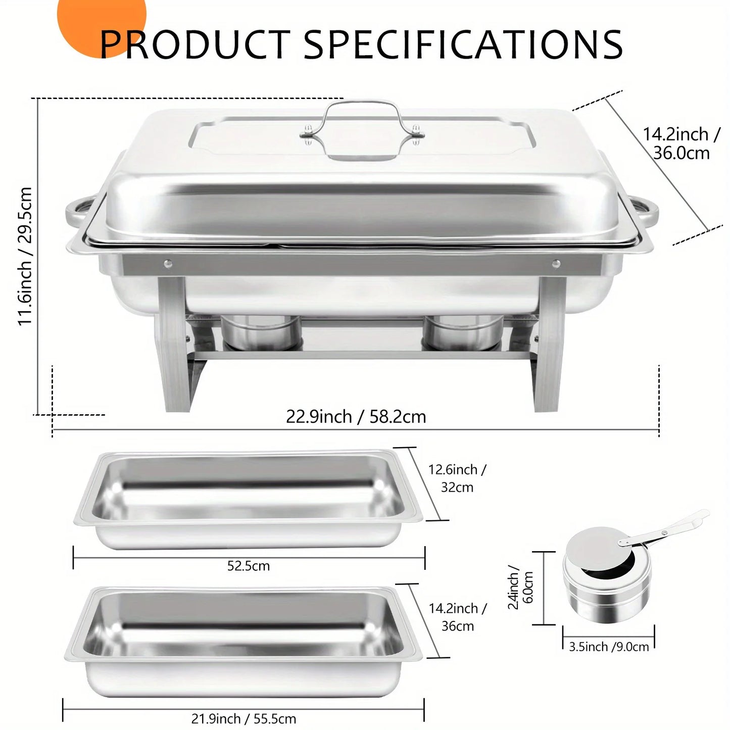 FCM Stainless Steel Chafing Dishes Buffet Set For Parties