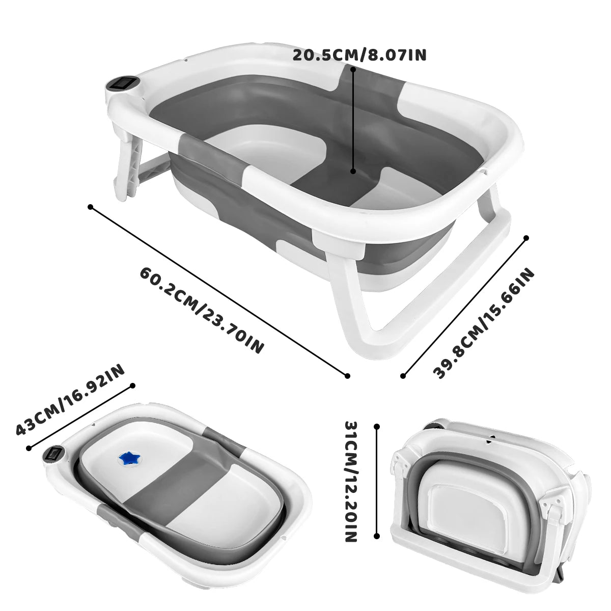 Devine In Out Temperature Sensing Foldable Baby Bathtub