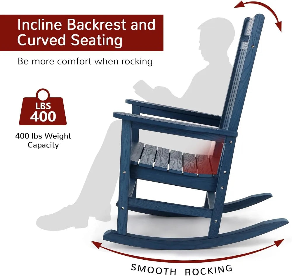 All Weather Outdoor Rocking Chair Backyard Patio Porch Garden