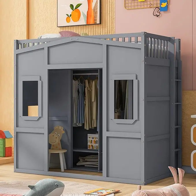 Harper And Bright Designs Loft Bed With Storage Staircase